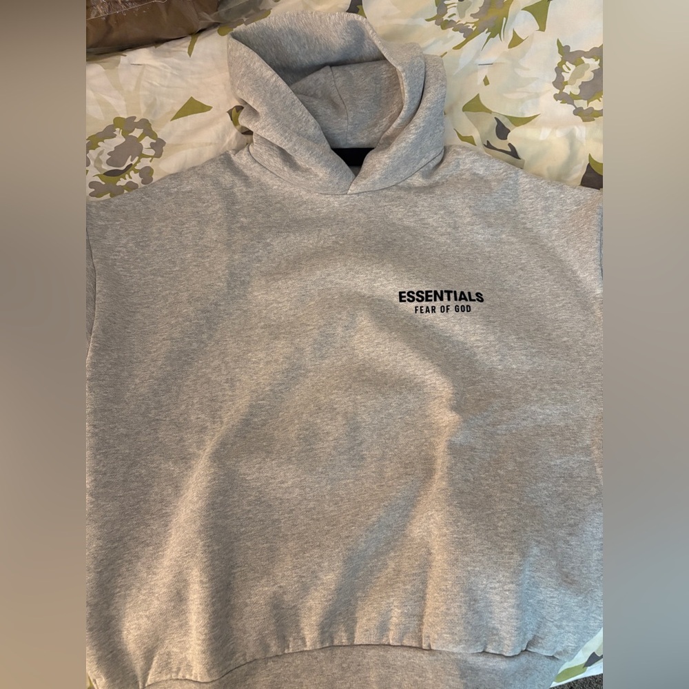 The Fear of God Essentials Fleece Hoodie (FW24) Light Heather Gray Sz S